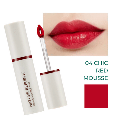 Nature Republic By Flower Triple Mousse Tint 04 chic red mousse