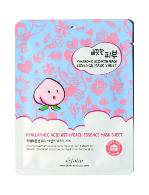 Esfolio Pure Skin Hyaluronic Acid With Peach Essence Mask Sheet