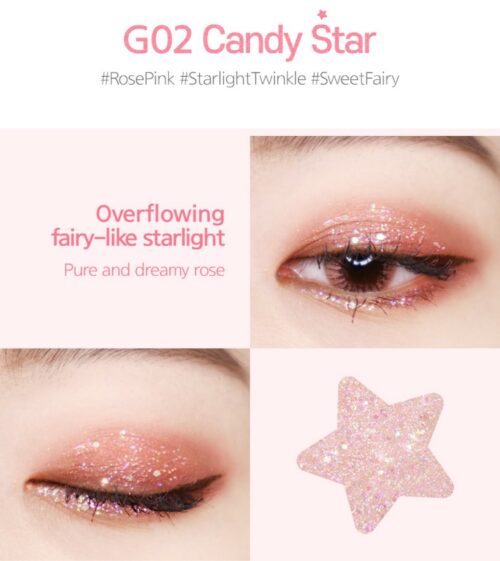 black rouge pearlvery glitter candy star