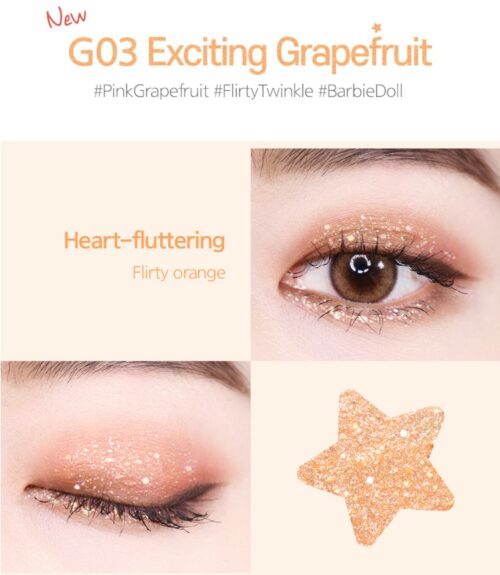 black rouge pearlvery glitter exciting grapefruit