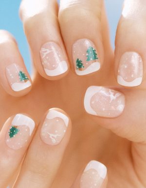 ohora Semi Cured Gel Nail Strips N Snow Globe closeup