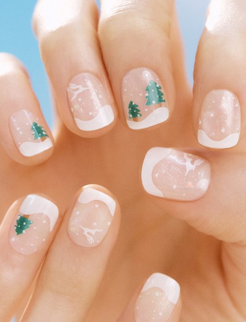 ohora Semi Cured Gel Nail Strips N Snow Globe closeup