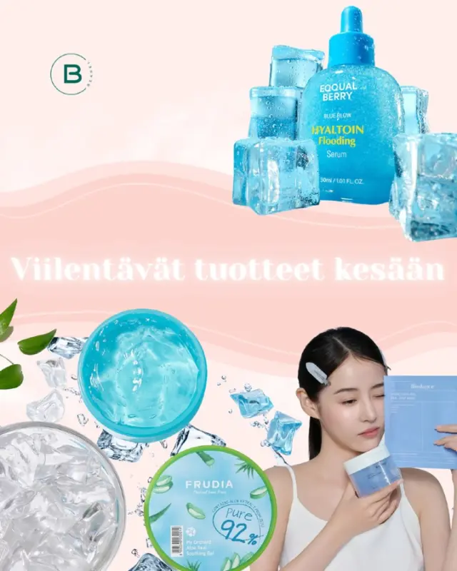 🥵 Jos ihosi voisi valita kesäksi, se valitsisi nämä.

Viilentävät ja kosteuttavat K-beauty-suosikit tekevät ihonhoidosta mukavaa kuumina kesäpäivinä. 🧊
Kun aurinko lämmittää, iho kaipaa kosteutusta ja rauhoittavia koostumuksia. Näillä tuotteilla tuot ihollesi virkistävän hetken keskelle kesäpäiviä! 💙

#bearel #ihonhoito #kbeauty