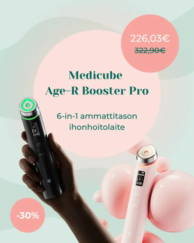 ✨ -30 % MEDICUBE AGE-R BOOSTER PRO ✨

Nyt on aika ottaa ihonhoitorutiinista kaikki irti! 💗 Medicube AGE-R Booster Pro yhdistää 6 erilaista teknologiaa yhteen tehokkaaseen kauneuslaitteeseen ja auttaa tehostamaan ihonhoitorutiinia kotona.

💗 Tehostaa ihonhoitotuotteiden imeytymistä
⚡️ 6 hoitotoimintoa yhdessä laitteessa
🇰🇷 Korealainen beauty tech -suosikki

Nyt kaikki medicuben tuotteet –30%. Tarjous on voimassa 16.8. asti verkkokaupassa ja myymälässä.

Jos Medicube AGE-R Booster Pro on ollut ostoslistallasi, nyt on aika napata se! 🛍️

👉 Tutustu laitteeseen lisää: www.bearel.fi

#bearel #medicube #kbeauty #boosterpro #ihonhoito