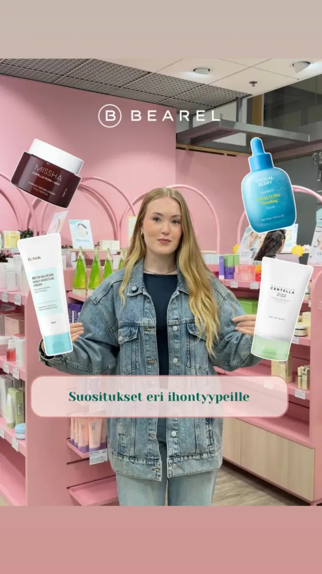 Tiedätkö mitä tuotteita oma ihosi kaipaa? 👀✨

Katso videolta tuotesuositukset eri ihotyypeille ja löydä uusia suosikkeja! 💗

📌 Tallenna postaus seuraavaa ostoskertaa varten!

🛍️ Kaipaatko apua tuotteiden valintaan? Tule myymälään – autamme mielellämme! 🫶

#bearel #kbeauty #korealainenkosmetiikka #ihonhoito #kamppi