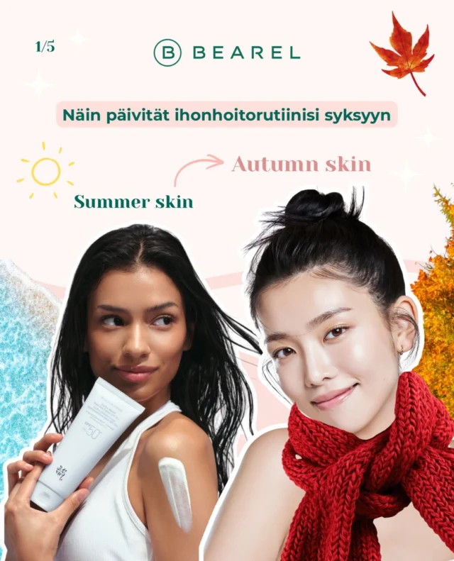 🍂 Syksy on täällä! 

Mitä kannattaa vaihtaa ja mitä lisätä syksyn rutiiniin? 

Pyyhkäise karusellia ja katso meidän vinkit! 🫶
Löydät sopivat tuotteet Bearelin myymälästä ja verkkokaupasta. 🛍️

Oletko jo päivittänyt oman ihonhoitorutiinisi syksyyn? 🍂

#bearel #kbeauty #ihonhoito #skincare #korealainenkosmetiikka