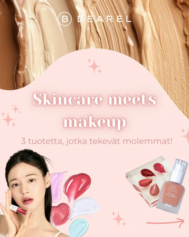 Tiesitkö, että myös meikkituotteissa voi olla ihoa hoitavia ainesosia? 💕
Kokosimme kolme suosikkia, joissa yhdistyvät kaunis lopputulos ja ihonhoidolliset hyödyt:

✨ TIRTIR Mask Fit Red Foundation tasoittaa ihon sävyä ja antaa kauniin meikkipohjan samalla kun ihoa hoitavat ainesosat täydentävät meikkirutiinia.

🍑 House Of Hur Moist Ampoule Blusher on ampullimainen poskipuna, joka tuo poskille luonnollista  ja heleää väriä, samalla kosteuttaen ihoa.

💋 NOONI Lip Oil – Suosittu huuliöljy hoitaa huulia samalla, kun saat niille kauniin kiillon ja sävyn.

Kun meikki ja ihonhoito kohtaavat, saat tuotteilta vähän enemmän! 💗
Löydät nämä Bearelilta. 🛍️✨

#ihonhoito #meikit #meikki #bearel #kbeauty